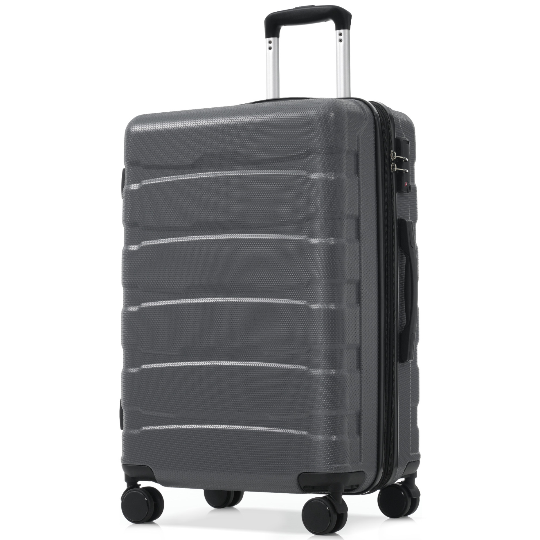 24 Inch Hardshell ABS Checked Luggage Expandable Spinner Wheel Suitcase with TSA Lock Durable Travel Bag for Extended Trips