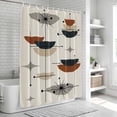 thumbnail image 6 of Navy Bohemian Shower Curtain, Waterproof Shower Curtains for Bathroom, Geometric Boho Abstract Color Block Washable Fabric Bathtub Curtain Set Bath Decor with 12 Hooks Extra Long 72"x96", 6 of 8
