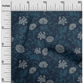 thumbnail image 1 of oneOone Cotton Silk Navy Blue Fabric Leaves & Floral Artistic Craft Projects Decor Fabric Print By The Yard 42 Inches Wide, 1 of 4