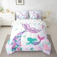 thumbnail image 2 of Castle Fairy Marine Mermaid Bedding Comforter Set,Ocean Princess King Bedding Sets, 2 of 8