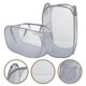 thumbnail image 1 of unbranded 2Ud Cesta De Ropa Y Almacenamiento Claro De Malla Con Plegable Y Asas Para Llevar, 1 of 6