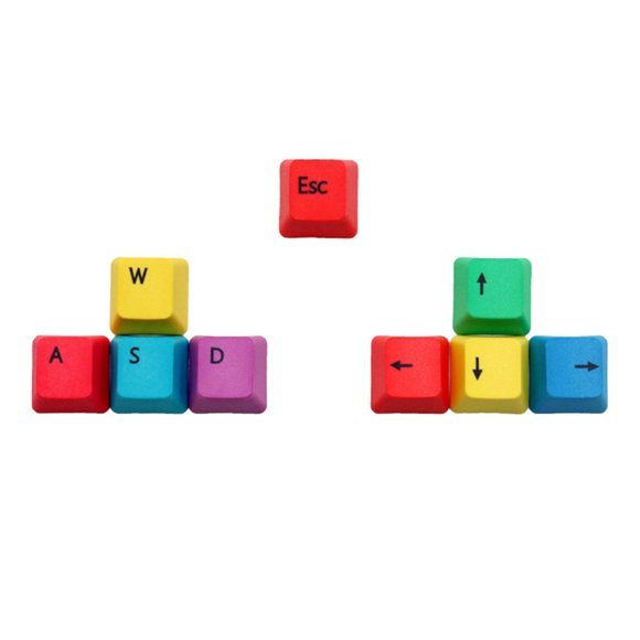ZheElen Upgraded PBT Pudding Keycaps 9pcs Set ESC , Keys , W , A , S , D