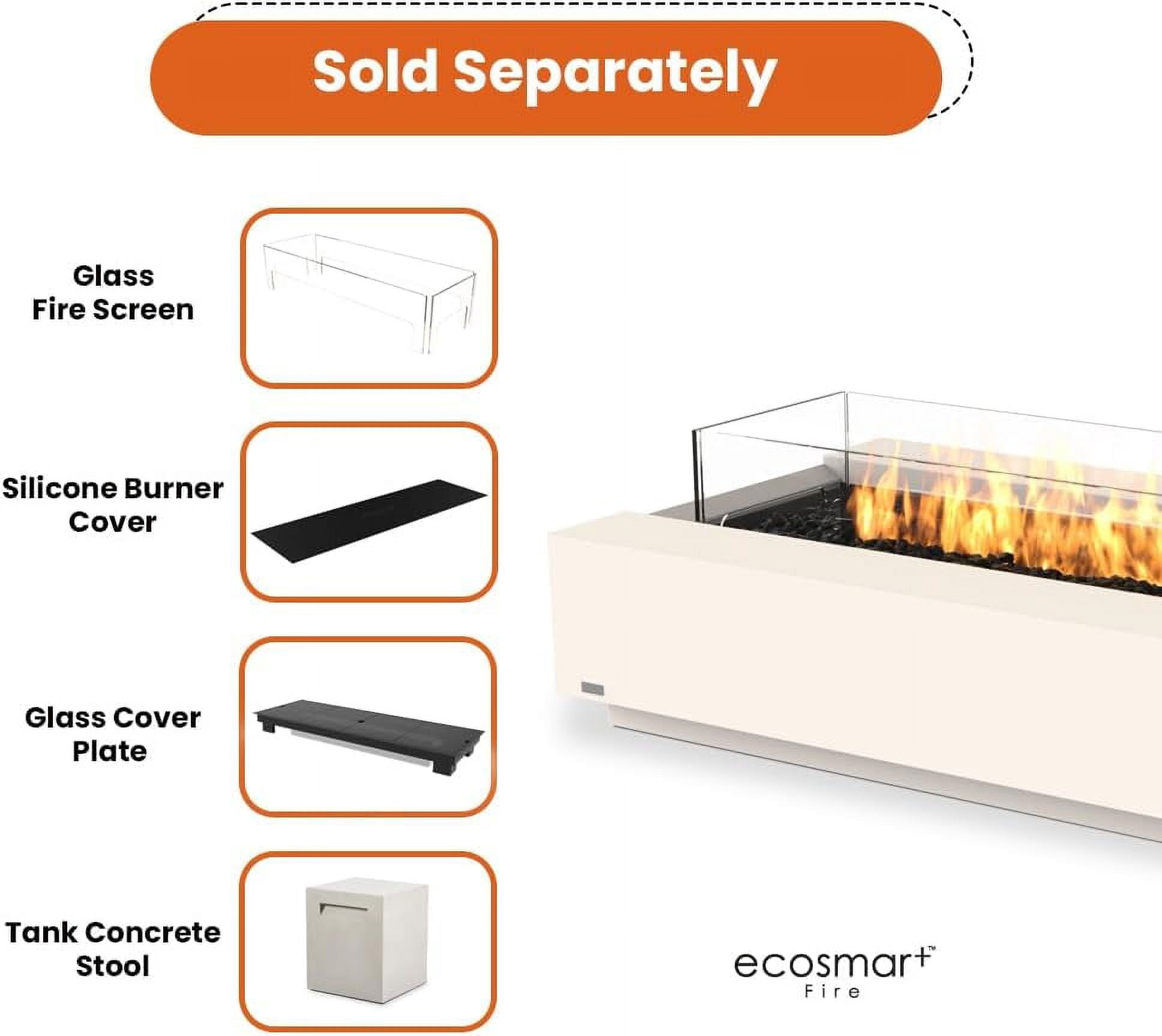 Ecosmart | Cosmo 50 Fire Pit Table | Bone Color | Stainless Steel Gas Burner | Elegant Curved Design with Versatile Wide Lip | Complements Any Decor and Setting