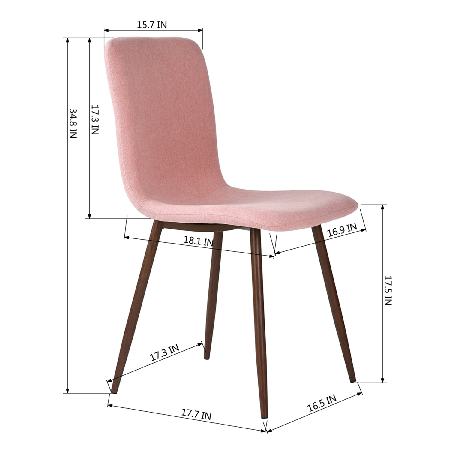 Kepooman Frech Style Dining Chair Upholstered Seat with Solid Wood Leg for Kitchen Dining Living Room and Office, Pink Kepooman Frech Style Dining Chair Upholstered Seat with Solid Wood Leg for Kitchen Dining Living Room and Office, Pink