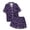 AB183 Dark Purple, variant on Tisuna Halloween Short Sleeve Pajamas Set For Kids Girls Bat Print Collared Tops And Shorts Pjs Set Loose Fit Casual Kids Halloween 2 Pieces Loungewear For Age 2-13 Years