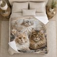 thumbnail image 5 of Classical Portrait Of Three Maine Coon Cats Among, Peaceful Pet Portrait Pattern, Warm Flannel Blanket for Living Room and Reading Nook, Cat Lovers Friendship Gift, Pet Lover Home Decor, 5 of 9