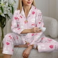 thumbnail image 6 of Fotbe Love Rabbit Pattern Long Sleeve Pajama Set for Women,Sleepwear Set,2-piece Loungewear Set,Soft PJs Comfy Nightwear with Pockets -X-Large, 6 of 7