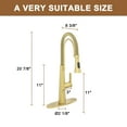thumbnail image 2 of Boyel Living Kitchen Sink Faucet in Brushed Gold, 2-Mode Sprayer 1.8 gpm Spring Kitchen Sink Faucet with Detachable Towel Rack, Kitchen Faucet for Kitchen Sink, 2 of 8