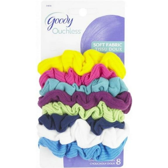 Goody Ouchless Hair Scrunchie Jersey, Variety, 8 Count (Pack of 2)