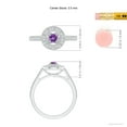 thumbnail image 5 of ANGARA Natural Vintage Style Amethyst Halo Ring with Milgrain Detailing in 14K White Gold for Women (Size-3.5mm) | February Birthstone, Anniversary, Jewelry Gift for Women | Natural Amethyst Ring, 5 of 10