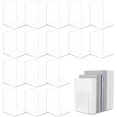 thumbnail image 1 of Paquete de 16 sujetalibros de acrílico, sujetalibros para estantes, organizadores de libros transparentes, soporte en forma de L, organizador resistente, bordes redondos, acrílico duradero, para libro, 1 of 7