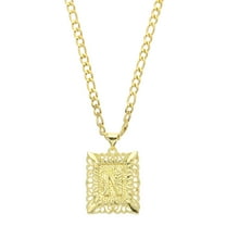 Uxcell 20" Initial Letter Pendant Necklace for Men Women, Capital Alphabet N, Gold
