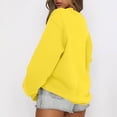 thumbnail image 4 of KDDYLITQ Oversized Sweatshirt for Women Long Sleeve Crewneck Basic Solid Loose Fit Cute Sweatshirts Soft Winter Trendy Pullover Tops Yellow XL, 4 of 5