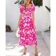 thumbnail image 2 of Vestido casual BTFBM maxi floral fruncido con cuello cuadrado para mujer, 2 of 6