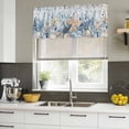 thumbnail image 4 of 2 Pack Valances for Window, Blue Eucalyptus Coastal Short Curtains for Kitchen Bedroom Living Room, Beach Starfish Shell Nautical Ombre Rod Pocket Small Window Treatment Valance Drapes 42 x 12 Inch, 4 of 8