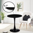 thumbnail image 4 of Round Dining Table, 27.6" Tulip Kitchen Round Dining Table for 1-2 People with Metal Pedestal Base and MDF Tables Top, Mid-Century Tables for Home, Dining Room, Cafe, Black, 4 of 14