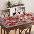 thumbnail image 4 of Red Let it Snow Snowflake Winter Christmas Xmas Placemats Set of 4 Table Mats for Party Home Kitchen Dining Table Decorations 12x18 Inch, 4 of 5