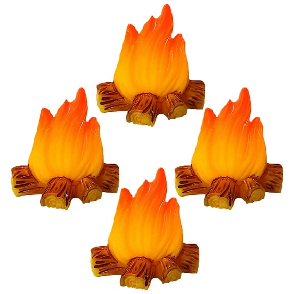 4 Pcs Resin Handicrafts Mini Campfire Toy Dollhouse Decor Miniature Toys