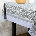 thumbnail image 6 of 60'''' x 84'''' Cotton Tablecloth Handmade Cotton Floral Tablecloth Washable Print Rectangle Table Cover with Dust Proof Wrinkle Resistant for Kitchen Dining Party Buffet(Blue,Light Steel), 6 of 6