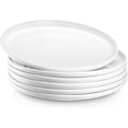 thumbnail image 1 of 8.5 Inch Small Dinner Plates Set of 6, Ceramic Plates for Salad, Snack, Dessert and Appetizer - Microwave, Oven and Dishwasher Safe, Scratch Resistant and Lead-Free, White, 1 of 7