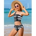 thumbnail image 3 of Girls Swimsuit Two Piece One Shoulder Cutout Bikini Summer Beach Sport Bathing Suits for 7-14Years, 3 of 6