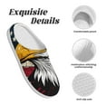 thumbnail image 5 of Daiia American Bald Eagle Print Women’s Fuzzy Slippers Memory Foam Lightweight House Shoes Cozy Loafer Flannel House Shoes-35/36, 5 of 7