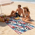 thumbnail image 4 of Football Patterned Beach Towel, Quick Drying Travel Blanket With Ultras-Fine Fiber Fabric, for Swimming and Sports, Multi-color, 4 of 6