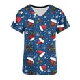 thumbnail image 5 of Holiday Gifts! Titcea Christmas Scrub Tops for Women Stretchy V Neck Short Sleeve Cute Xmas Printed Nurse Holiday Working Uniforms, 5 of 5