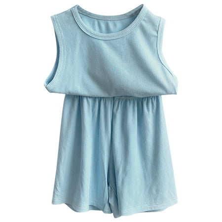 

Cute Summer Toddler Girls Outfits Set Children S Pajamas Pure Cotton Skin Friendly Middle And Young Children S Top Baby Clogs Household Clothing Set For 4-5 Years