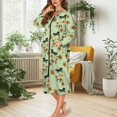 thumbnail image 5 of Yuyamidu Horse Long Sleeve Robes for Women Sunflower Crewneck Loungewear Casual Ladies Bathrobe Sleepwear Green Mid-Length Night Robe Size S Comfy Zipper Front Housecoat, 5 of 7
