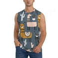 thumbnail image 3 of Uemuo Llama and Cactus Pattern Men's Sleeveless T-Shirt,Muscle Athletic Tank Top, Moisture-wicking Quick-dry Breathable Classic Tee Top for Gym Run Outdoor Sports-X-Large, 3 of 8
