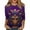 Dark Purple, variant on Mar-di Gras Tops T-Shirt Blouse for Womens 3/4 Sleeve Tunic Tops Crew Neck Pullover Glitter Mask Print Graphic Tees Trendy Carnival Themed T-Shirts