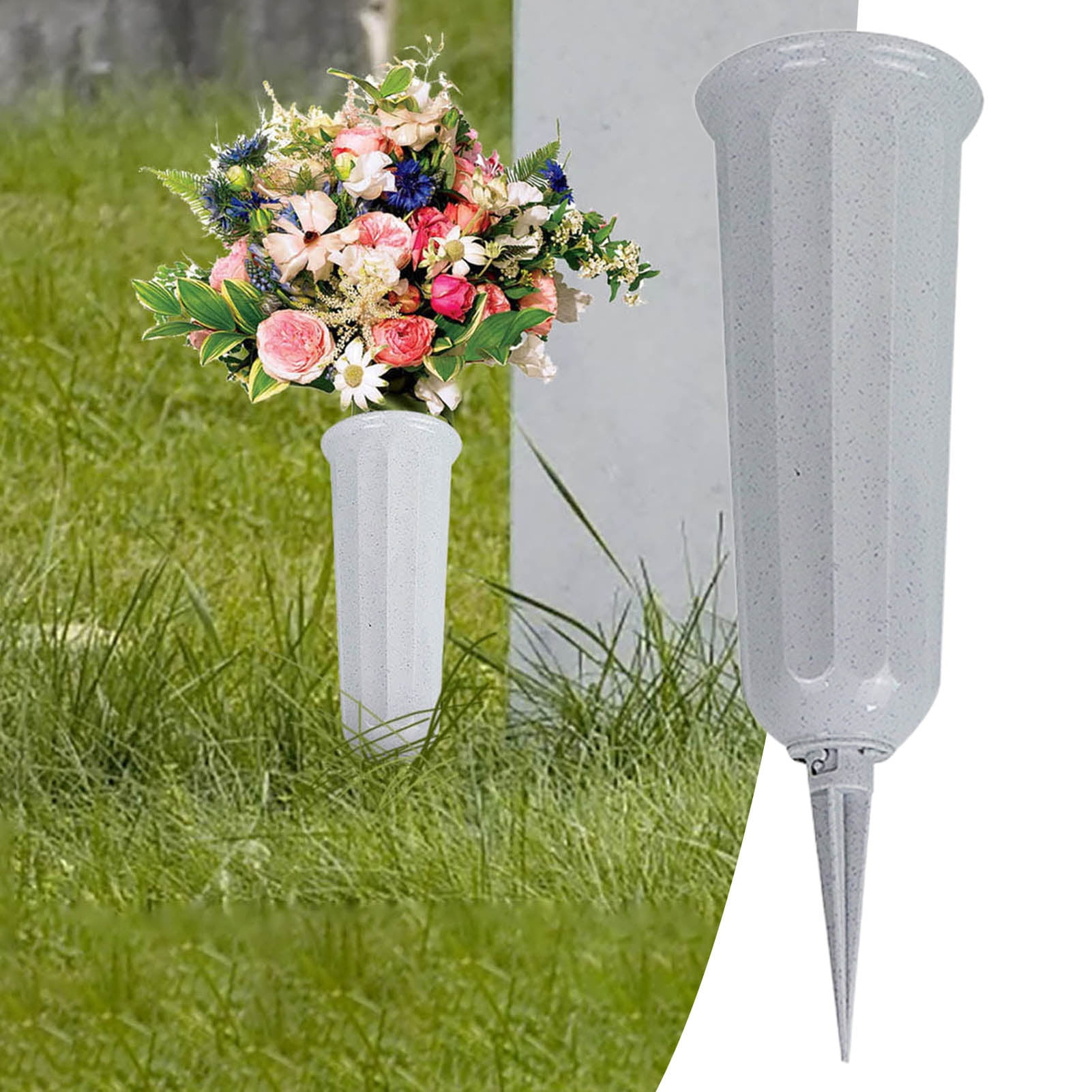 Chicmine Flower Vase Tshape Detachable Plastic Outdoor Grave Cemetery