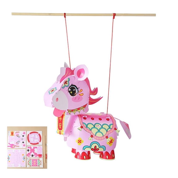 Cartoon Horse Handheld Paper Lanterns For 2026 New Year Lunar Festival Spring Year Decorations And Gifts