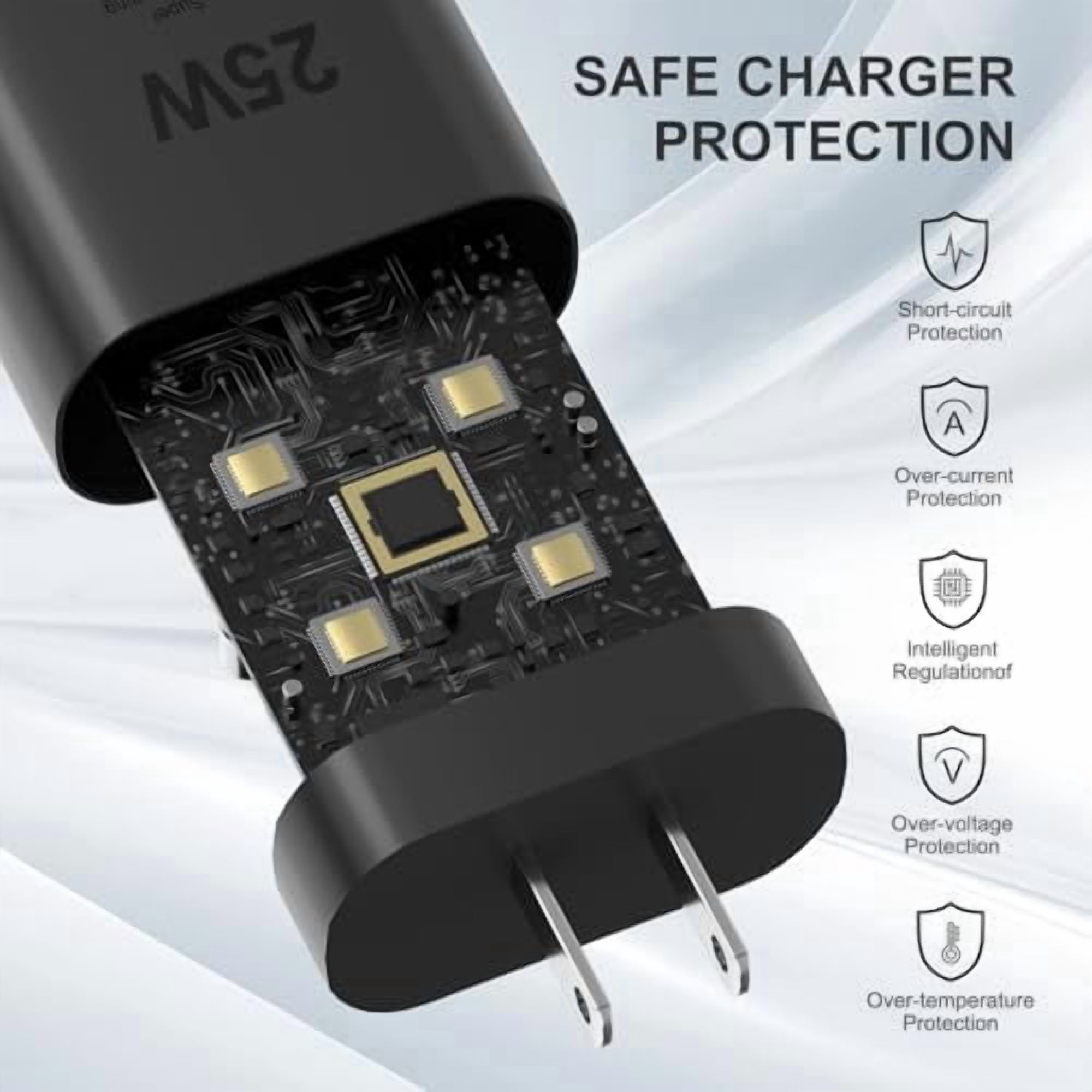 Typpkmm USB-C Super Fast Charging Wall Charger 6ft, Black