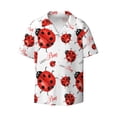 thumbnail image 5 of PAYOHTO Ladybug Mens Hawaiian Casual Short-sleeved Shirt Tropical Summer Beach Button Down Shirts, 5 of 7