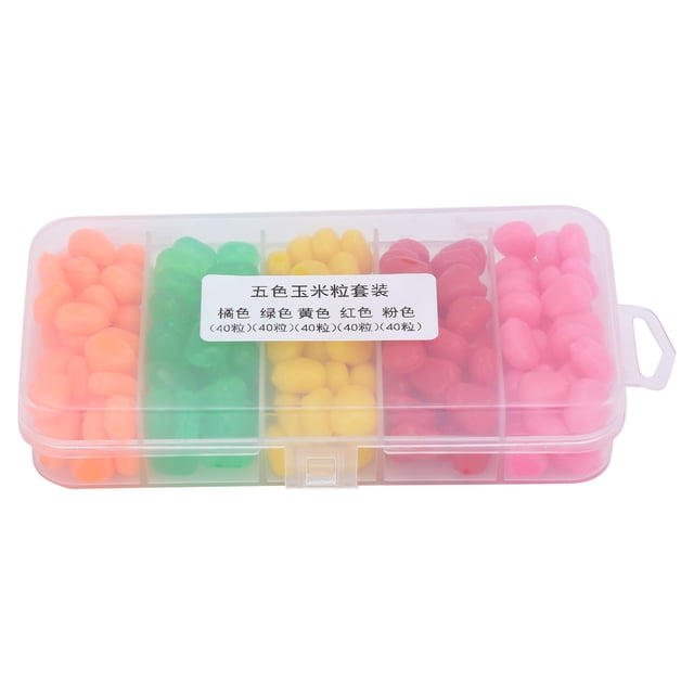 Nimomo Juego De 5 Colores De Granos De Maíz Blandos, Cebos Artificiales De Pesca, Accesorios De Pesca para Exteriores(200pcs)