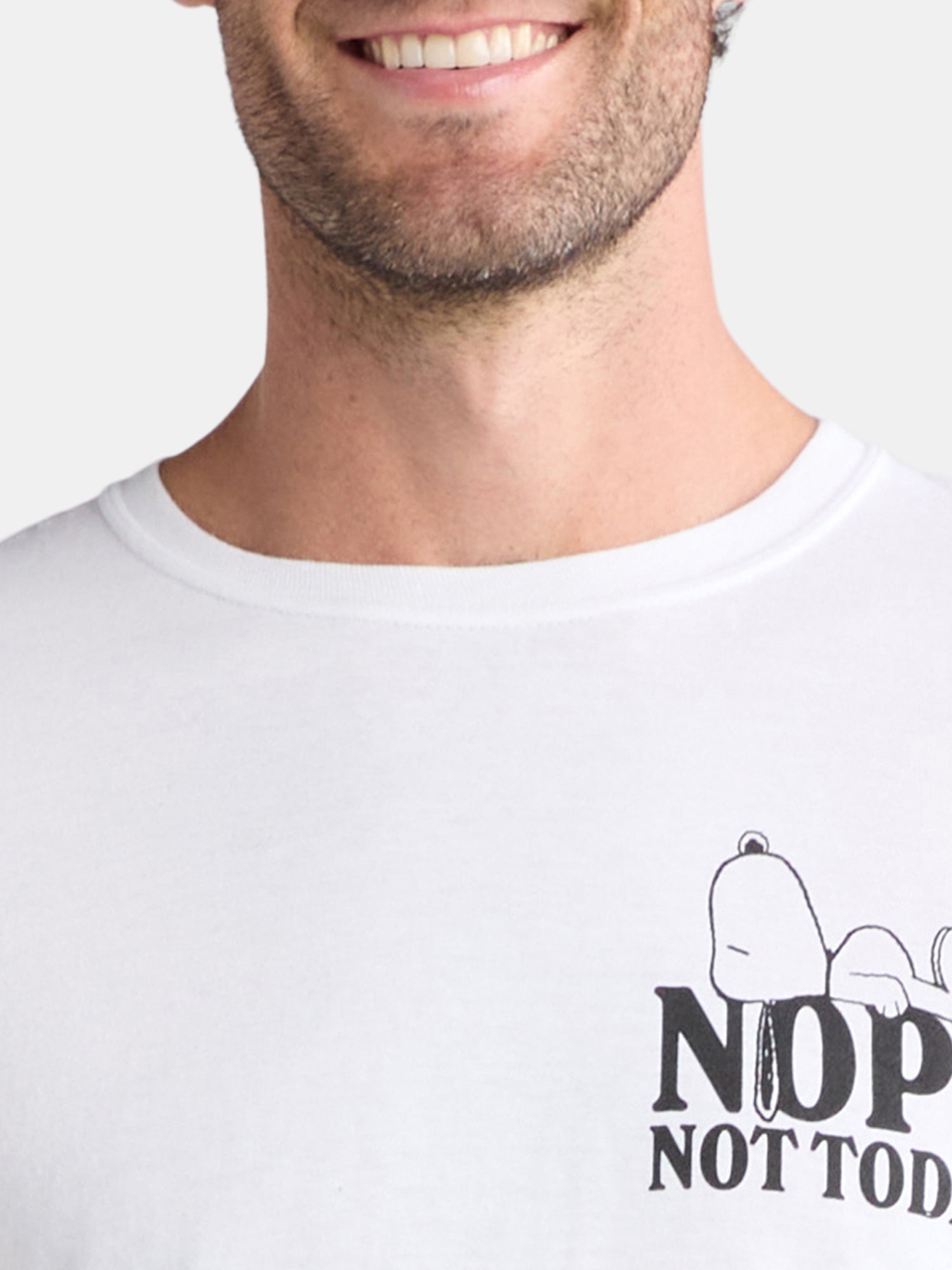 Peanuts Snoopy Men’s & Big Men’s Graphic Tee Shirt Chillin Nope Not Today, 2-Pack, Sizes S-3XL