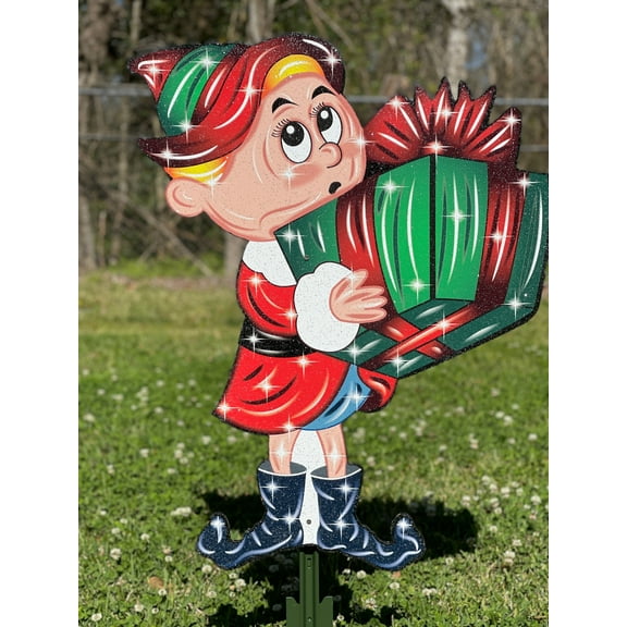 Boy Christmas Elf with present