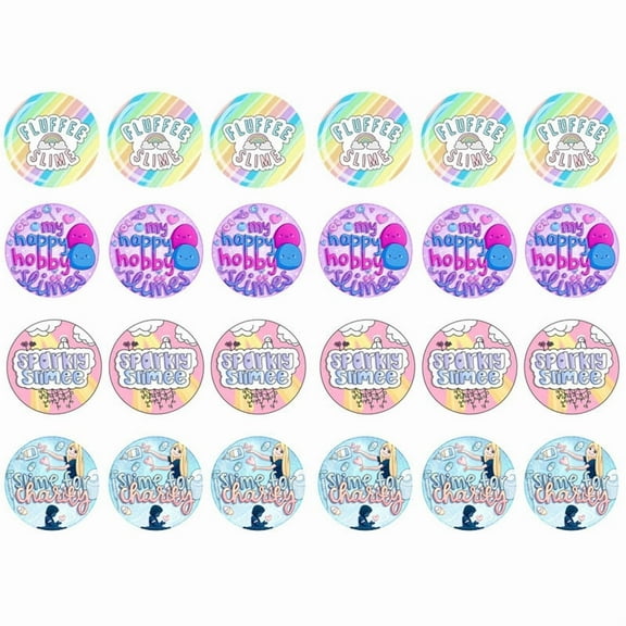 Cute Watercolor Slime Sticker Topper Round 1.4 inches Journal Stickers Scrapbooking Stationery Sticker Flakes Art Supplies