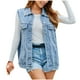 thumbnail image 2 of Chaqueta vaquera sin mangas y chaquetas de moda para mujer, primavera y verano, sin mangas, sin sombrero, chaqueta vaquera, abrigo para mujer, 2 of 8