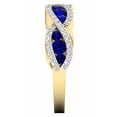 thumbnail image 4 of Dazzlingrock Collection 10K Round Blue Sapphire & White Diamond Bridal Anniversary Wedding Swirl Ring, Yellow Gold, Size 9, 4 of 4