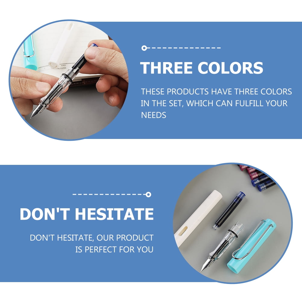Raindrops 300 Pcs Simple Stationery Fountain Pens Refills Useful Pens Ink Supplements