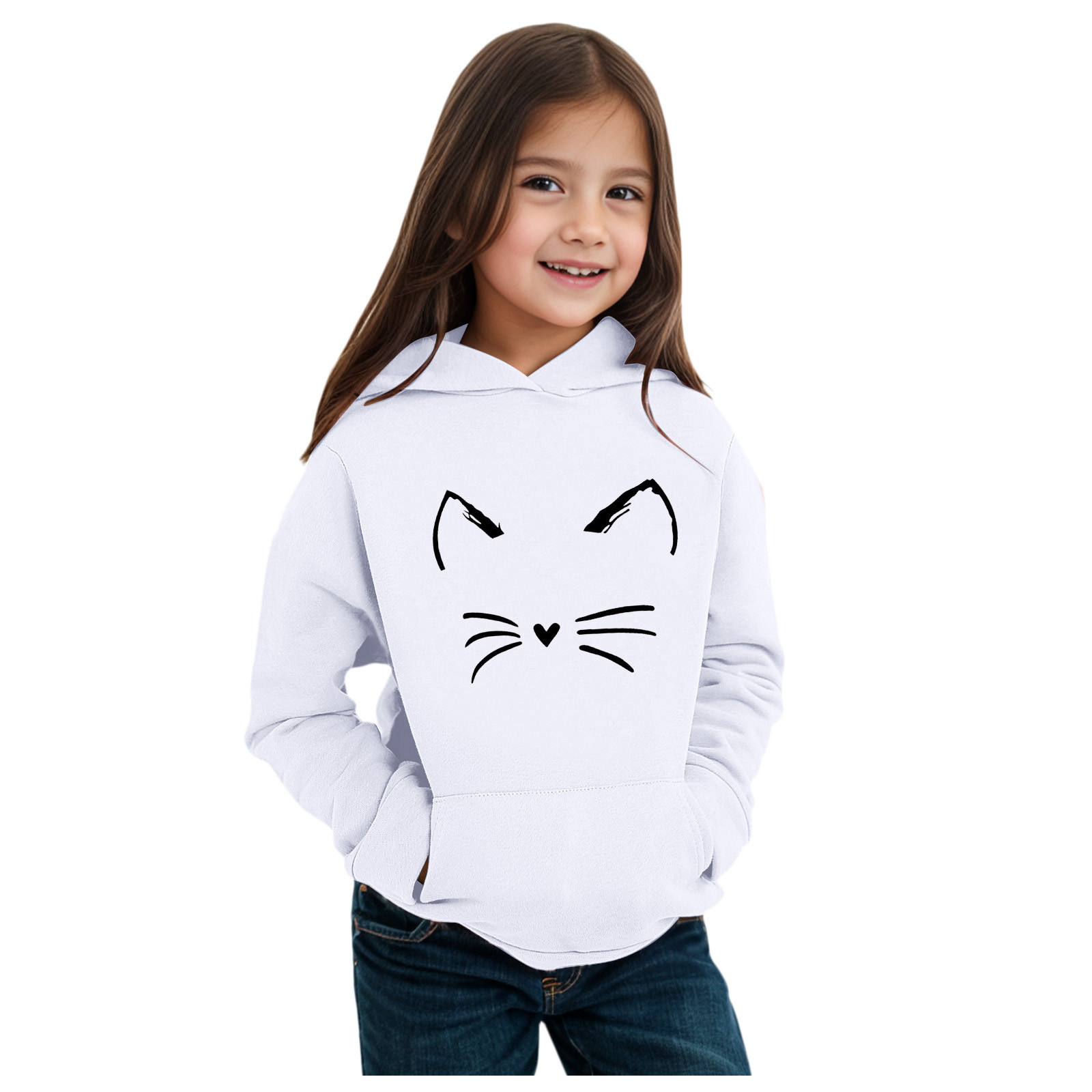 Sweat à Capuche Imprimé 3D Joystick Pour Enfant - Manches Longues, Poches, Taille 6-15 Ans