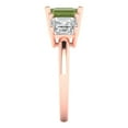 thumbnail image 3 of 4.0ct square emerald cut green natural peridot 18k rose gold 3 stone Bridal Wedding Engagement Promise Anniversary Ring for Women size 9, 3 of 7