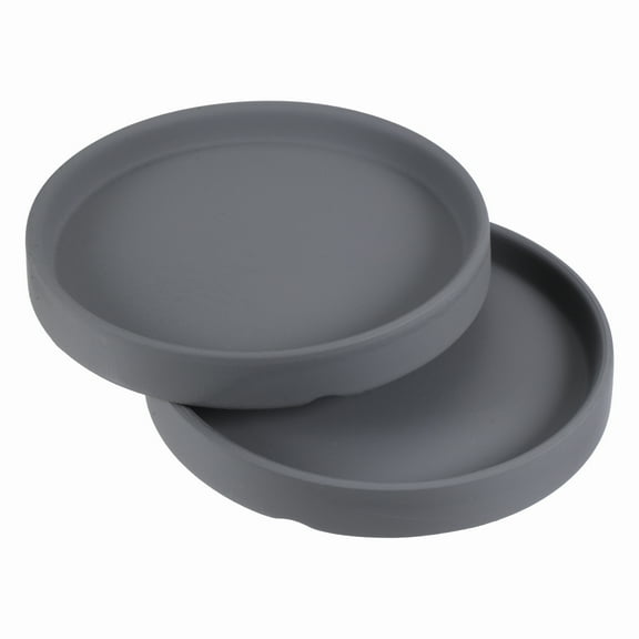 Unique Bargains Ceramic Round Planter Saucer Flower Pot Drip Tray Coaster Dark Gray 4.5"