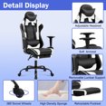 thumbnail image 3 of NiamVelo Gaming Chair with Footrest, Racing Style Gamer Chair for Adults&Teen, High Back Reclining Game Chair with Headrest and Lumbar Support, Computer Chair Desk Chair 250lb Capacity （White）, 3 of 7