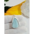thumbnail image 5 of Larimar Pendant, Solid 925 Sterling Silver, Larimar Pendant Necklace, Rough Larimar Jewelry, Statement Pendant, Handmade, Dominican, Gift, 5 of 5