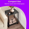 thumbnail image 4 of LEDREM Industrial 2-Pack Accent End Tables, Sturdy Steel Frame & Particleboard, Easy assembly, Adjustable Feet Slim Side Table, Black, 4 of 7