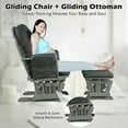 thumbnail image 6 of Gymax Glider and Ottoman Cushion Set Wood Baby Nursery Rocking Chair Dark Grey, 6 of 10